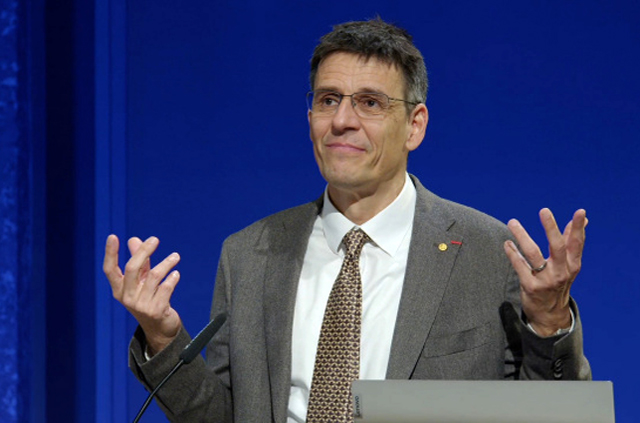 Didier Queloz Nobel-díjas fizikus, csillagász Budapesten, 2023 (Fotó: Szigeti Tamás/MTA)