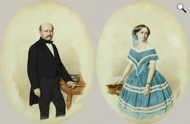 Canzi Ágost: Semmelweis Ignác orvos és felesége, Weidenhofer Mária, 1857 (Fotó: Semmelweis Múzeum)