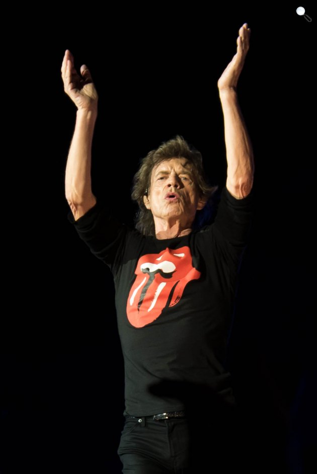 Mick Jagger (1943) Golden Globe-díjas angol énekes, zenész, színész, dalszerző, producer. A The Rolling Stones énekese, 2018, Warsóban (Fotó: Jerzy Bednarski)