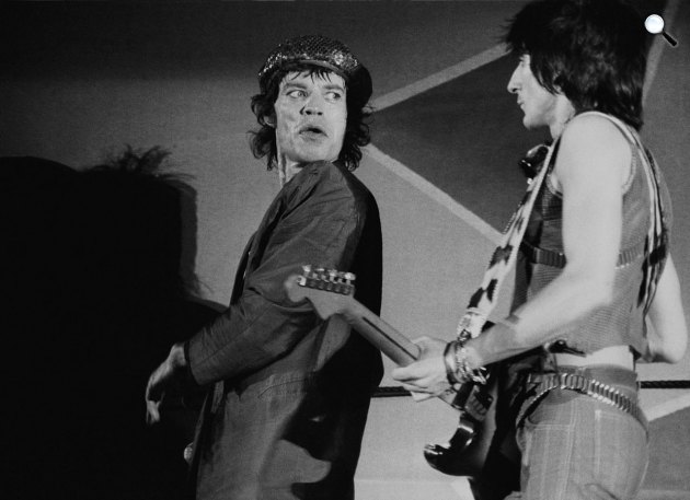 Rolling Stones koncert - Mick Jagger és Ron Wood, 1982, Torino (Fotó: Gorup de Besanez)