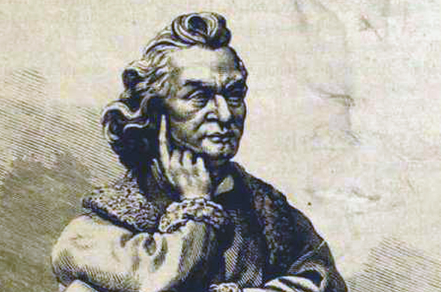 Dugonics András (1740-1818) piarista szerzetes, író, költő, matematikus szobra (Fotó: Vasárnapi Ujság/OSZK)