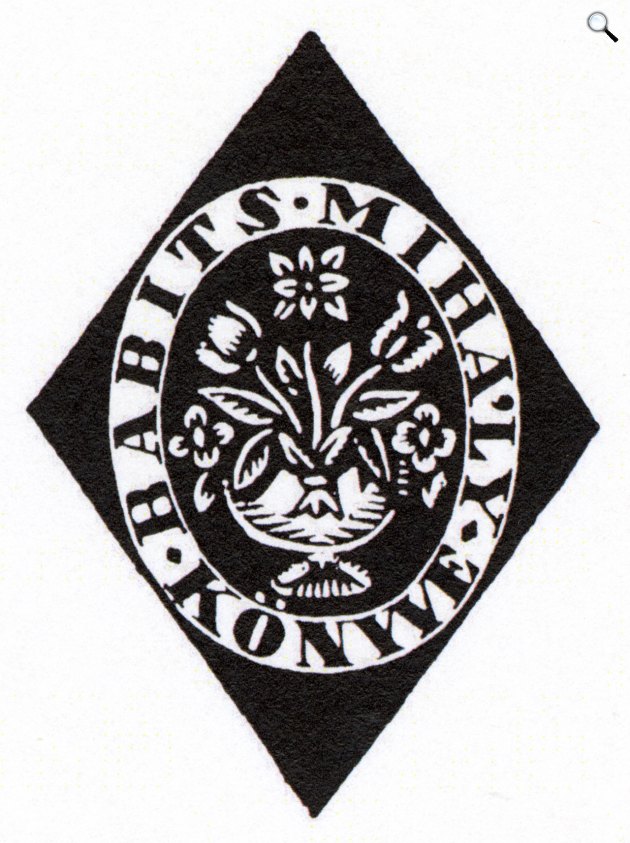 Babits Mihály (1883-1941) költő, író, irodalomtörténész, műfordító könyvének ex librise - grafikus Kozma Lajos. (Fotó: OSZK Exl.B814 1)