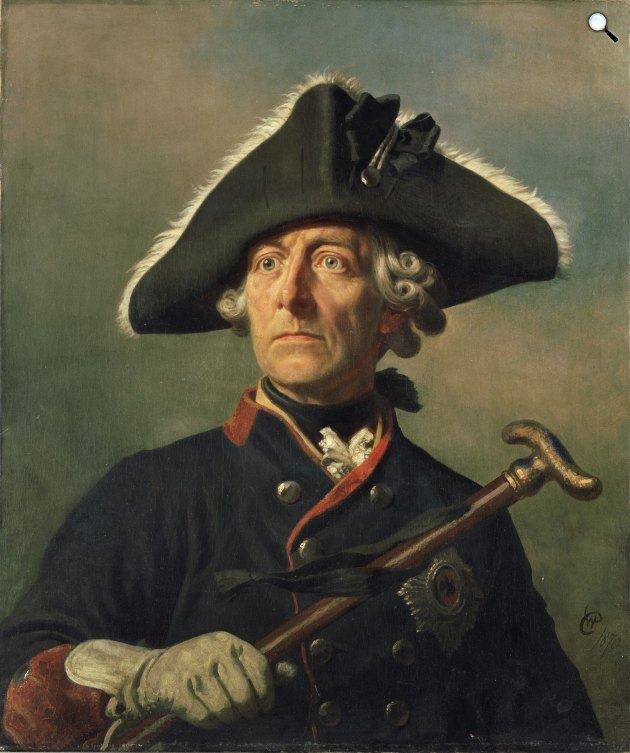 Wilhelm Camphausen: II. Porosz Frigyes (1712-1786) porosz király, 1870 (Fotó: Roland Handrick/Wikimedia)