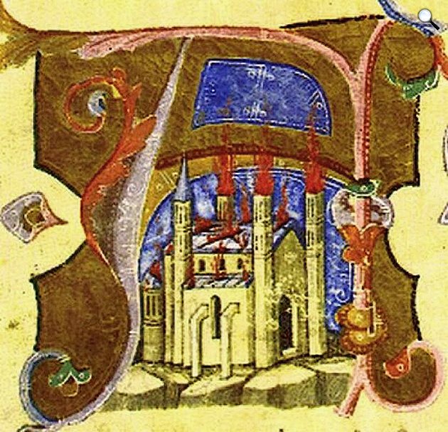 I. (Szent) István magyar király magánegyháza, a későbbi koronázótemplom, a székesfehérvári Nagyboldogasszony-bazilika, 14. szd. (Fotó: Képes Krónika/OSZK)