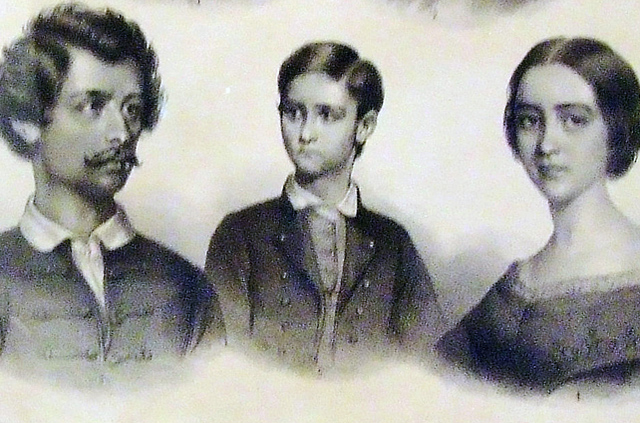Grimm Vince: A Petőfi család - Petőfi Sándor, Petőfi Zoltán és Szendrey Júlia, 1861 (Fotó: Petőfi Szülőház és Emlékmúzeun/Wikimedia)