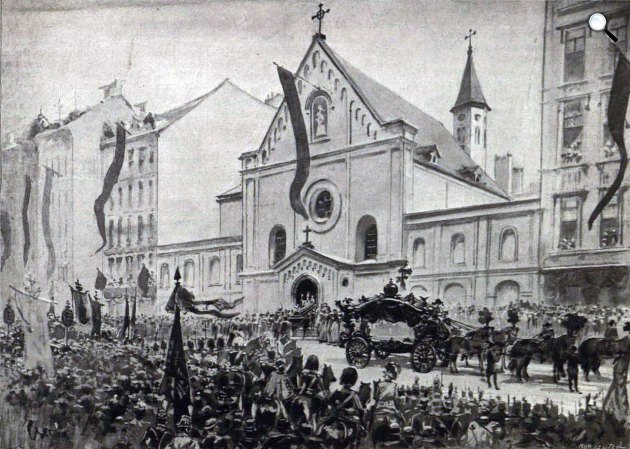 Wittelsbach Erzsébet (Sisi) (1837-1898) osztrák császárné és és magyar királyné temetése, 1898 (Fotó: Cserna Károly/Vasárnapi Ujság/OSZK)