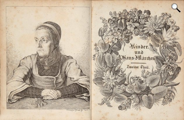 Grimm fivérek: Gyermek- és háztartásmesék második kiadás, 1815 (Fotó: freies-deutsches-hochstift.de)