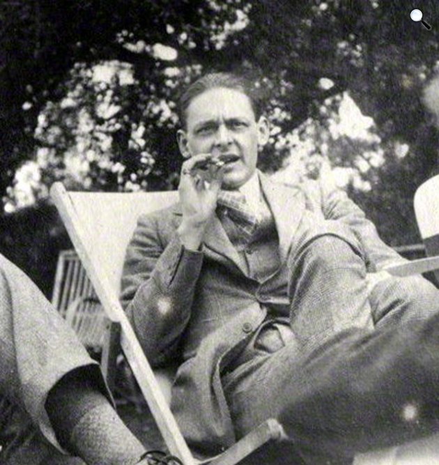 T. S. Eliot (1888-1965) Nobel-díjas költő, drámaíró, kritikus, 1923 (Fotó: Lady Ottoline Morrell/Wikimedia)