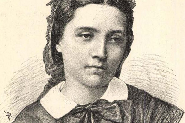 Szendrey Júlia (1828-1868) költő, műfordító, Petőfi Sándor felesége (Fotó: Vasárnapi Ujság 1885. 32. évf. 10. sz. márczius 8.)