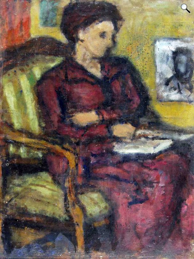 Czóbel Béla: Mária a karosszékben, 1943 (Fotó: Ferenczy Múzeum/hung-art.hu)