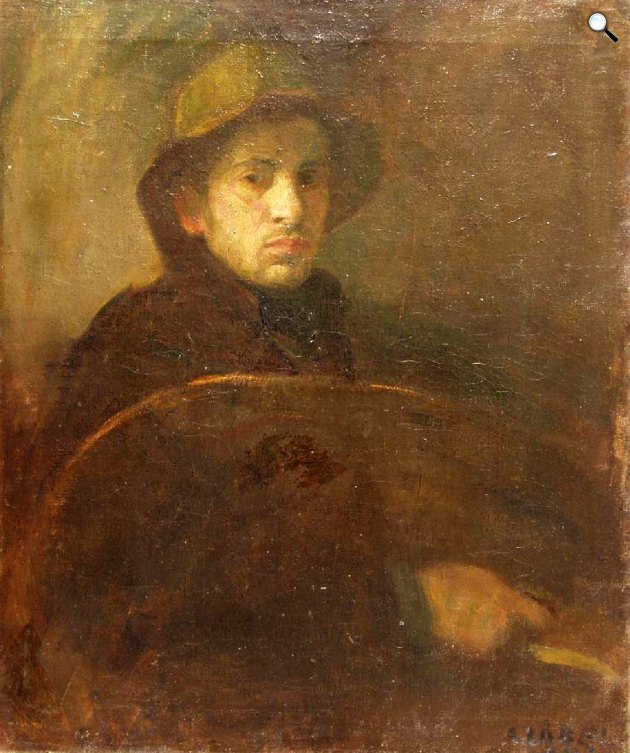 Czóbel Béla: Önarckép palettával, 1902 (Fotó: Ferenczy Múzeum/hung-art.hu)