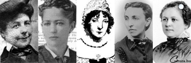 Női feltalálók - Mary Anderson (1866-1953), Josephine Cochran (1832-1913), Sarah Guppy (1770-1852), Amanda T. Jones (1835-1914), Melitta Bentz (1873-1950) (Fotók: Wikimedia)