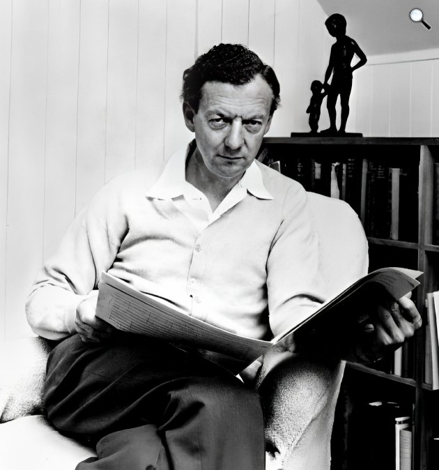 Benjamin Britten (1913-1976) brit zeneszerző reklámfotója (Fotó: Hans Wild/London Records/Wikimedia)