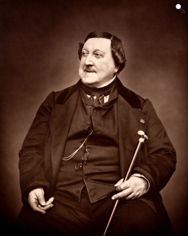 Gioachino Rossini (1792-1868) zeneszerző, 1865 (Fotó: Étienne Carjat/Wikimedia)