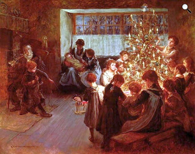 Albert Chevallier Tayler: A karácsonyfa, 1911 (Fotó: Wikimédia Commons)