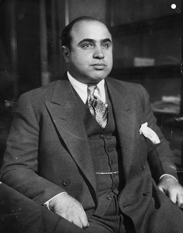 Al Capone a chicagói nyomozóirodában, 1830 (Fotó: Chicago Bureau/Wikimedia)
