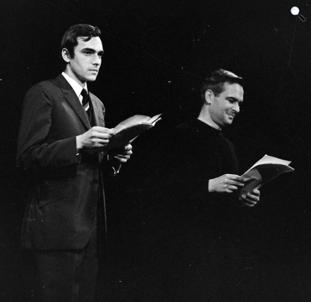 Benedek Miklós és Latinovits Zoltán színművészek az Egyetemi Színpadon, 1970 (Fotó: Fortepan/Kádas Tibor)