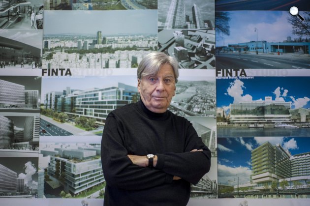 Finta József (1935-2023) építész budapesti stúdiójában, 2014 (Fotó: MTI/Marjai János)