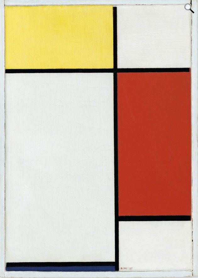 Piet Mondrian: II. számú, sárgával, pirossal és kékkel, 1927 (Fotó: Christies/Wikimedia)