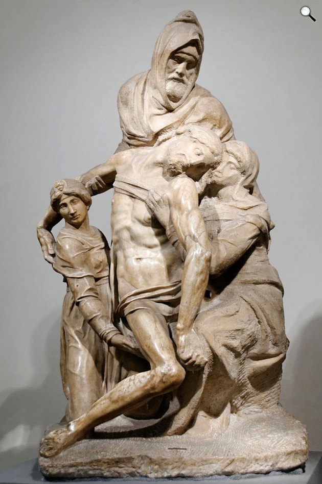 Michelangelo: A firenzei Pietà, Michelangelo önarcképe Nikodémusként, kb 1547-1555,kb. 1487–1488 (Fotó: Marie-Lan Nguyen/Wikimedia)