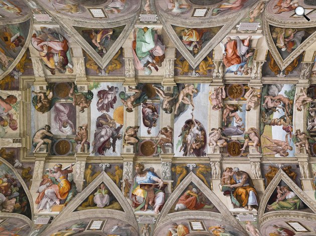 Michelangelo: A Sixtus-kápolna mennyezete (Fotó: Aaron Logan/Lightmatter)