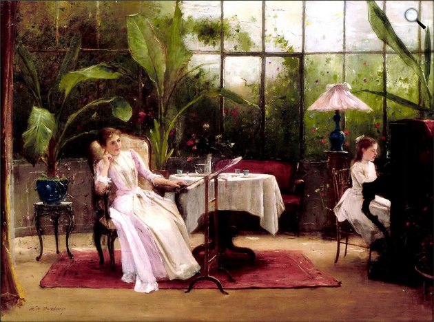 Munkácsy Mihály: Zongoraóra, 1890-es évek (Fotó: Munkácsy Mihály Múzeum/Wikimedia)