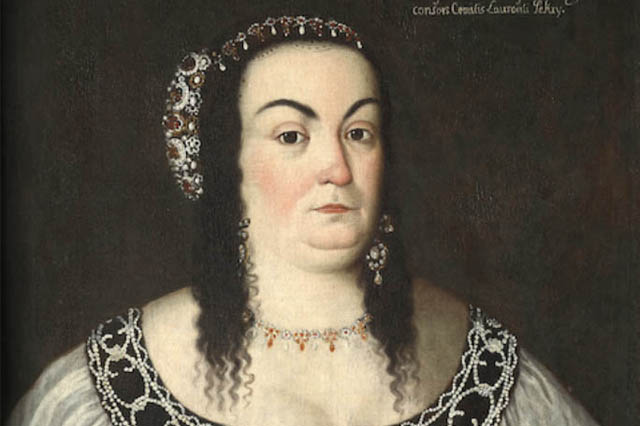 Petrőczi Kata Szidónia Petrőczy Kata Szidónia (1658?/1659?-1708) a magyar barokk első ismert költőnője, a kegyességi próza alkotója (Fotó: Horváth Iván - Kőszeghy Péter: A reneszánsz és a barokk kora (1550–1750), PIM/OSZK)