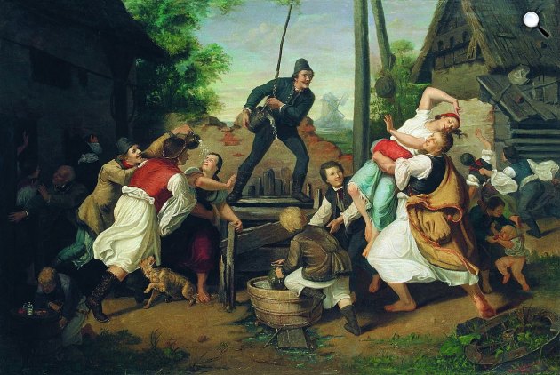 Munkácsy Mihály: Húsvéti locsolkodás, 1865 (Fotó: MNG)