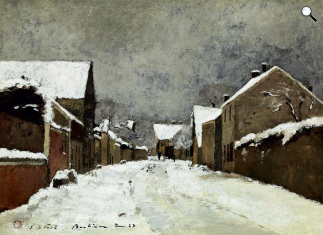 Paál László: Havas barbizoni utca (Barbizon), 1873 (Fotó: Magántulajdon/kieselbach.hu) 