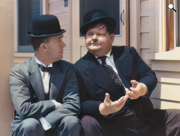 Stan és Pan - Stan Laurel és Oliver Hardy burleszkszínészek, 1938 (Fotó: Harry Warnecke/National Portrait Gallery/Wikimedia)