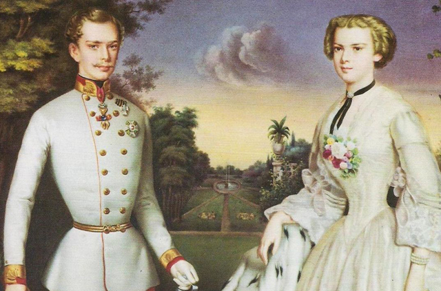 Ferenc József osztrák császár és Wittelsbach Erzsébet, Sisi esküvői képe, 1854 (Fotó: Georg Kugler: Franz Joseph I. und Elisabeth/Wikimedia Commons)
