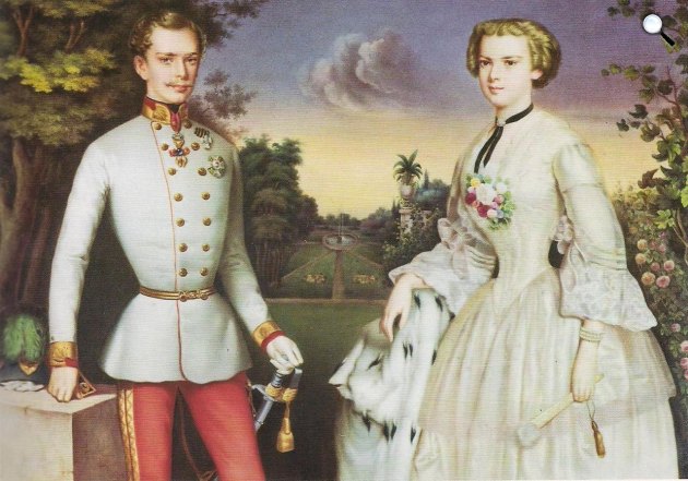 Ferenc József osztrák császár és Wittelsbach Erzsébet, Sisi esküvői képe, 1854 (Fotó: Georg Kugler: Franz Joseph I. und Elisabeth/Wikimedia Commons)