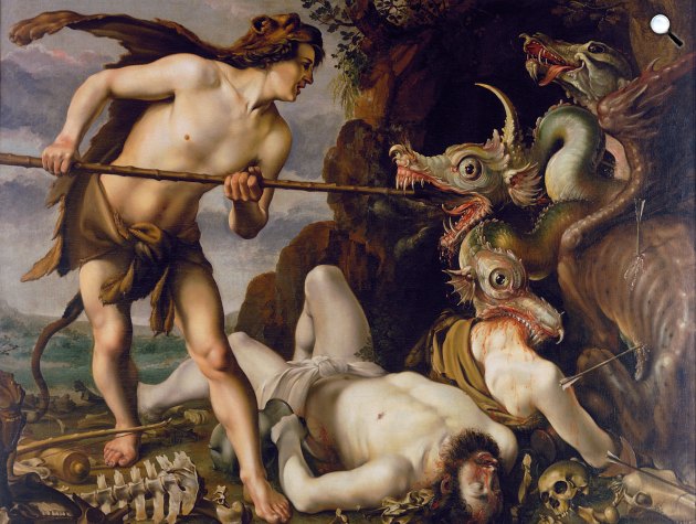 Hendrik Goltzius: Kadmusz a sárkánnyal harcol, 1573-1617 (Fotó: Museet på Koldinghus/Wikimedia)