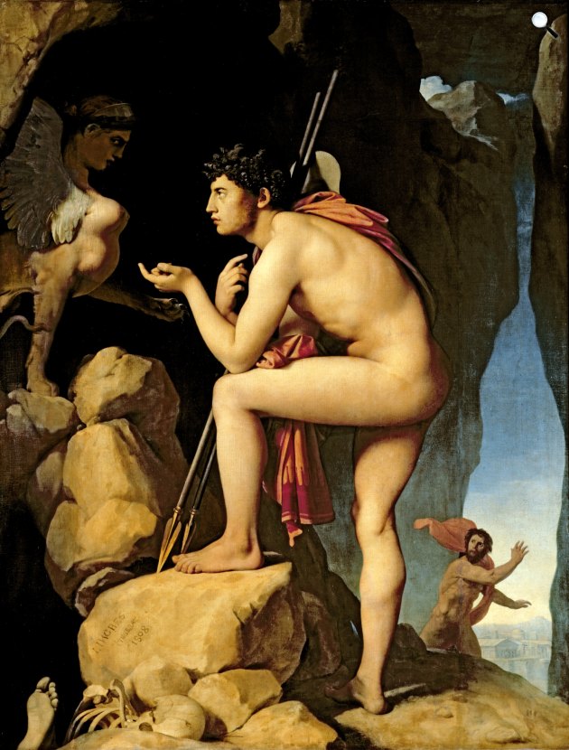 Jean Auguste Dominique Ingres: Oidipusz és a Szfinx, 1808 (Fotó: Louvre Museum/Wikimedia)
