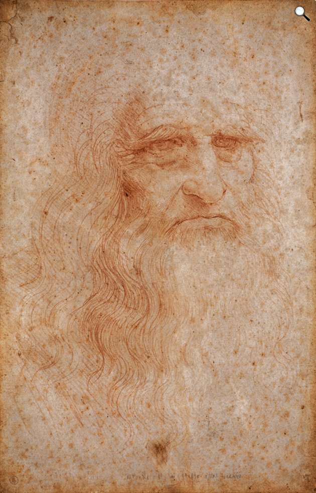 Leonardo da Vinci: Önarckép, 1512, részlet (Fotó: Royal Library of Turin/Wikimedia)