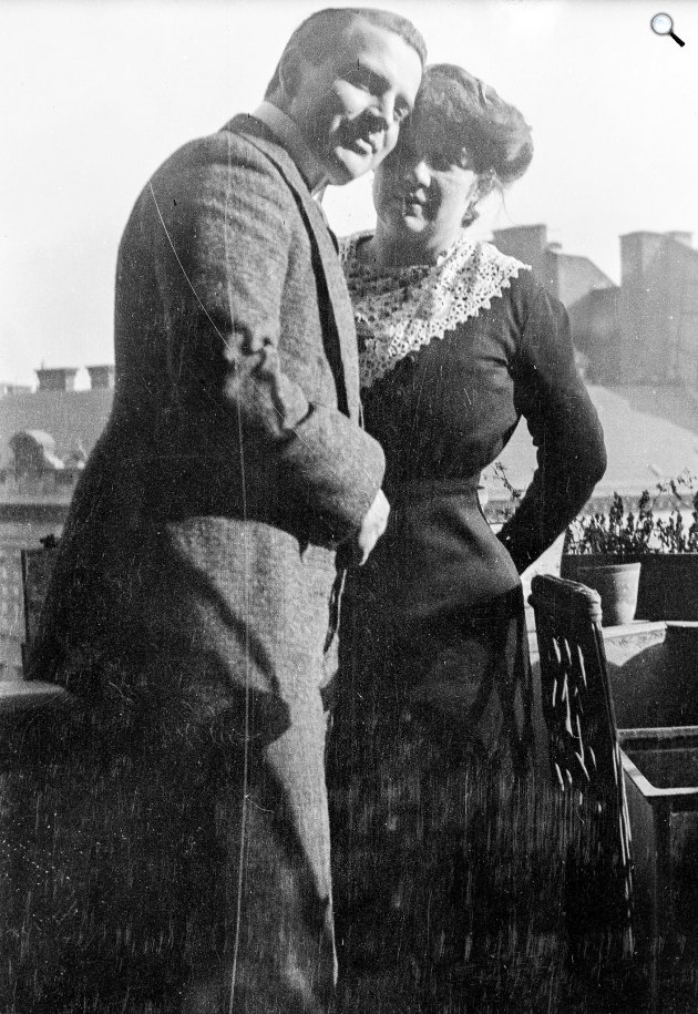Vízváry Mariska (1877-1954) színésznő és második férje, Kürthy György magyar színész, színházigazgató, díszlettervező, író, Budapest, 19013 (Fotó: Fortepan/Magyar Bálint)