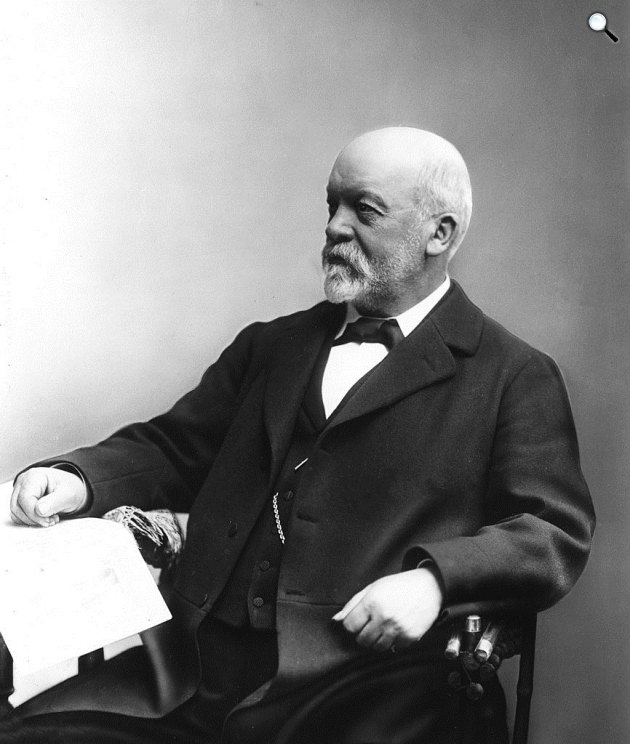 Gottlieb Daimler (1834-1900) német gépészmérnök, a korai gépkocsitervezés és gyártás meghatározó személyisége, 1980-as évek (Fotó: Getty Images/Wikimedia)