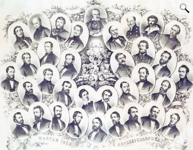 Rohn Alajos: Magyar írók arcképcsarnoka, 19. század (Fotó: PIM)