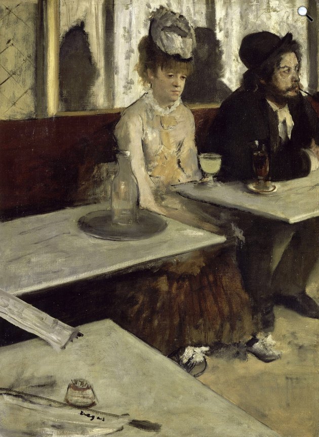 Edgar Degas: Kávéházban, 1875 (Fotó: Musée dOrsay/Google Art Project)