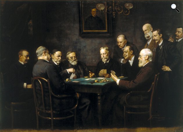 Arthur Ferraris: A történelmi tarokkparti, 1895 (Fotó: lazarus.elte.hu)