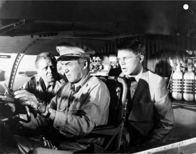 A Főnix felrepül - Richard Attenborough, James Stewart és Hardy Krüge, 1965 (Fotó: 20th Century Fox/Wikimedia)