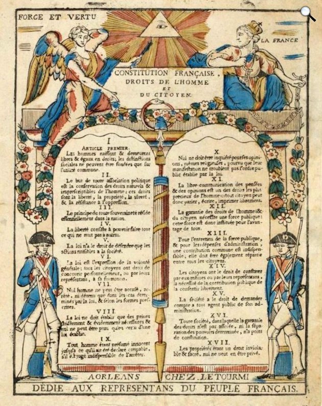 Az Emberi és Polgári Jogok Nyilatkozata, 1789 (Fotó: Letourmi, Orléans/Wikimedia)