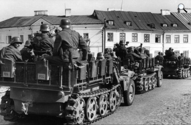 2. világháború - Német haderő Rawa Mazowieckában, Lengyelországot, Lengyelország, 1939 (Fotó: Bundesarchiv Bild)