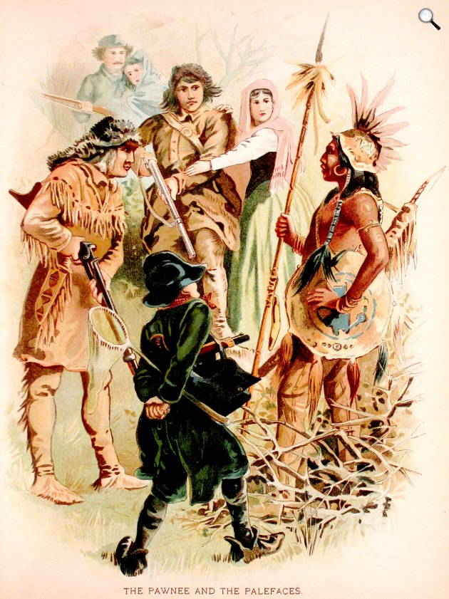 James Fenimore Cooper, Michał Elwiro Andriolli - Bőrharisnya - Az amerikai úttörők élete - The Pawnee and the Palefaces, 1897 (Fotó: Wikimedia)