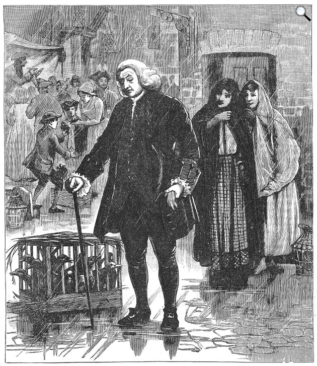 Dr. Johnson vezeklése - Samuel Johnson apja piaci bódéjának helyén (Fotó: Illusztráció a Chatterboxhoz, 1896)