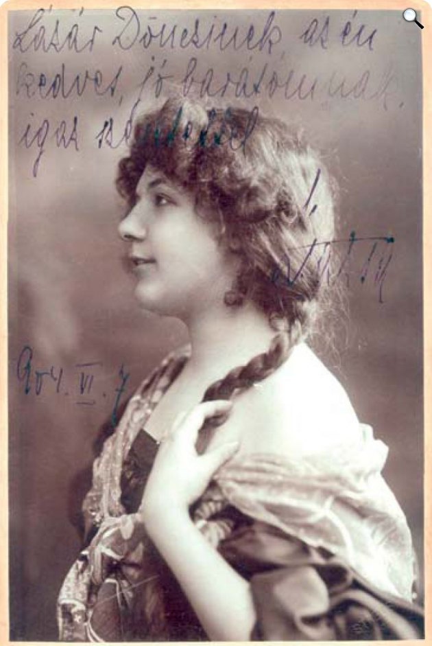 Fedák Sári (1879-1955) magyar színművésznő, énekesnő, primadonna. Molnár Ferenc író második felesége, 1904 (Fotó: Sterlisky/OSZK)