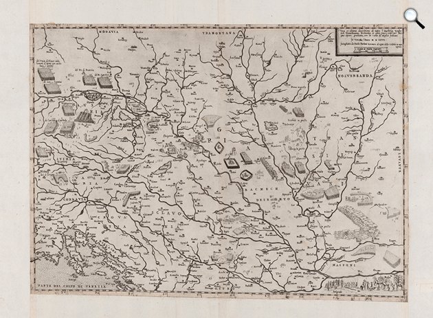 Paolo Forlani - Magyarország térképe, 1566 (Fotó: MNMKK/OSZK)