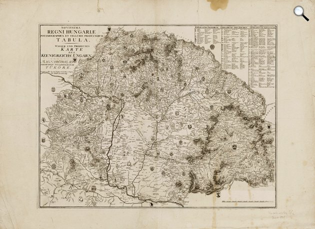 Korabinszky János - Magyarország térképe, 1791 (Fotó: MNMKK /OSZK)