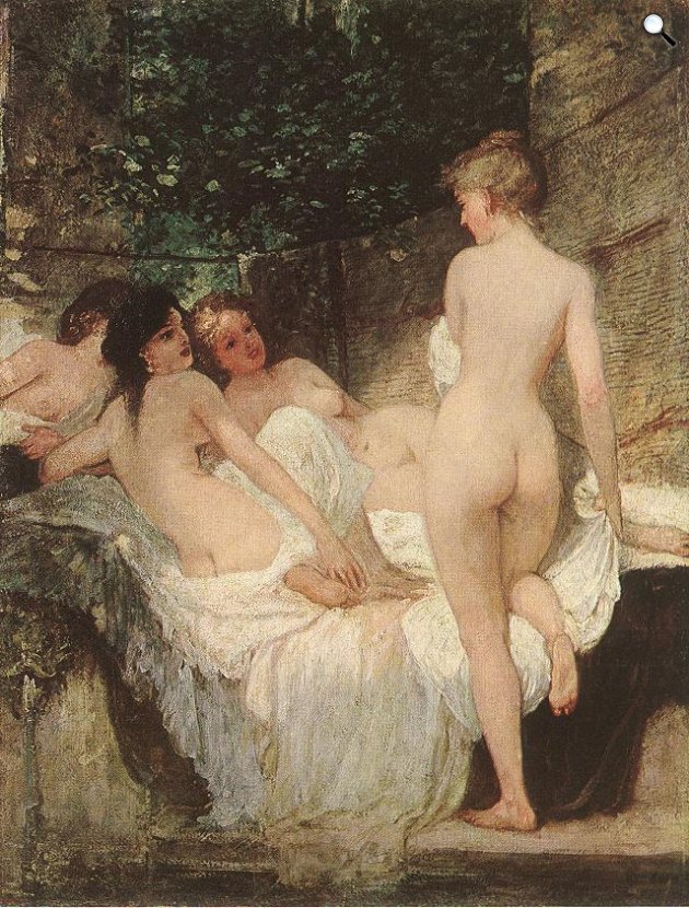 Lotz Károly: Fürdő után, 1880 (Fotó: MNG/Hung-art)