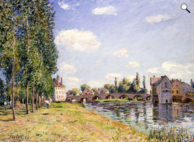 Alfred Sisley: The Moret Bridge in the summer, 1888 (Fotó: Collection Acquavella Galleries/Wikimedia)